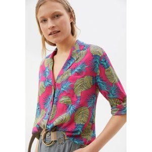 NEW Anthropologie Janine Lecour Pineapple Buttondown Size Small Z382-15